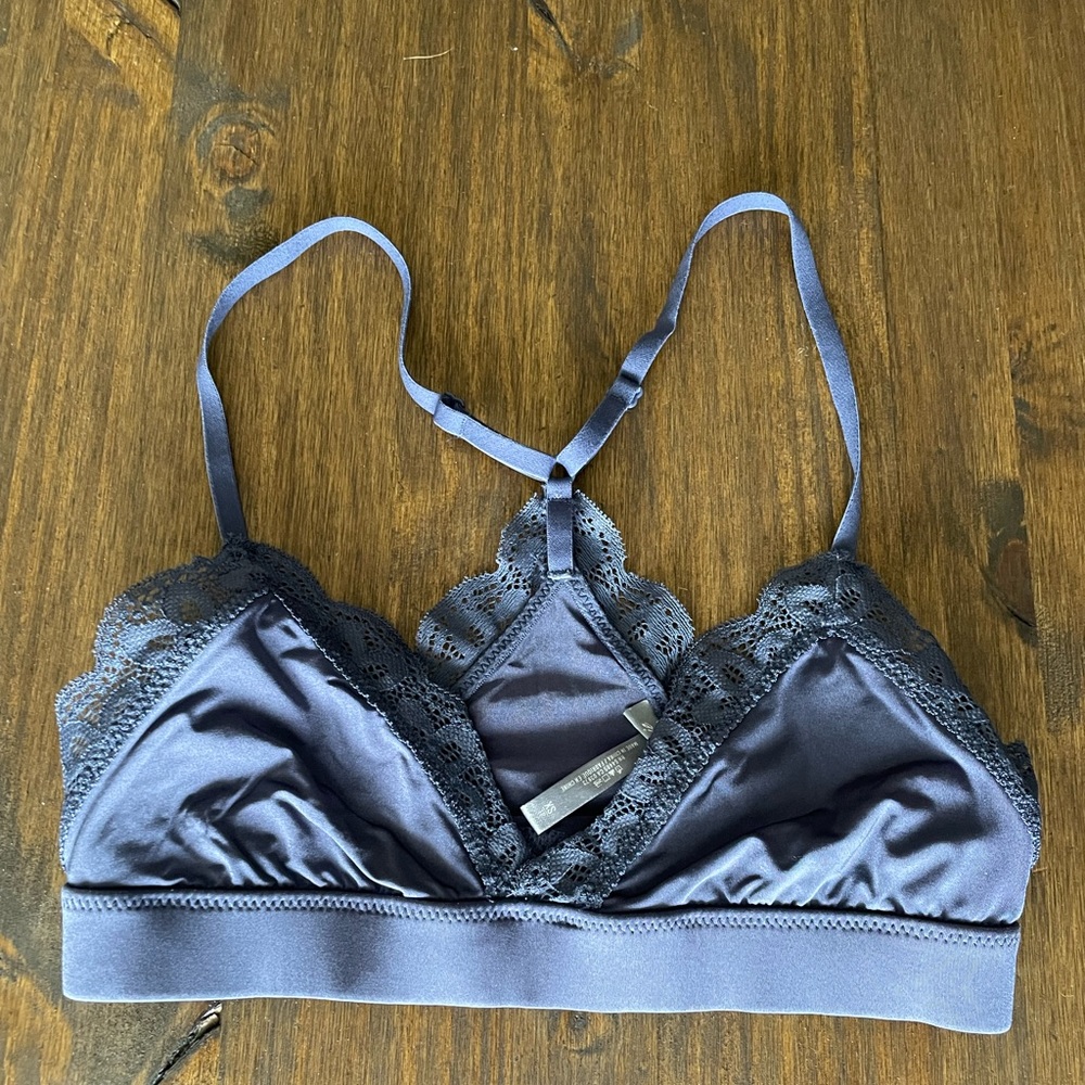 Aerie Satin Strappy Triangle Bralette